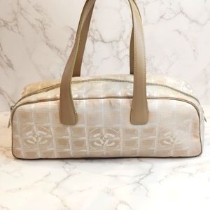 Authentic CHANEL Beige New Lin Boston Bag